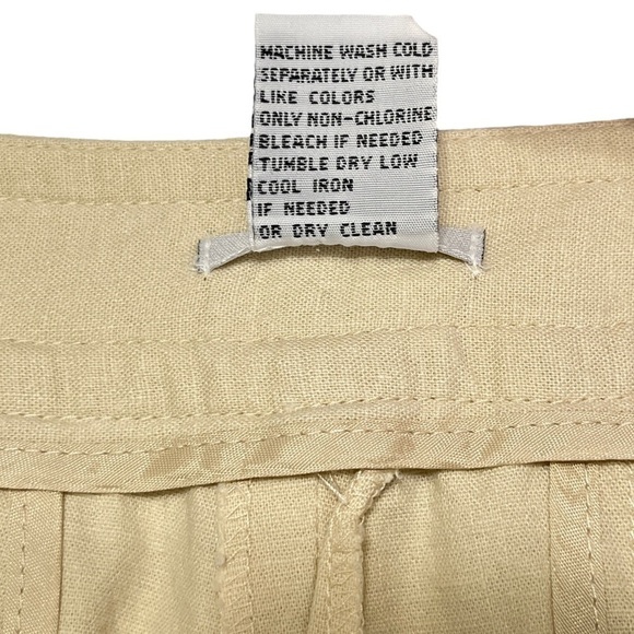Evelyn Linen-Blend Cream Colored Trousers Size 6 - Picture 8 of 10